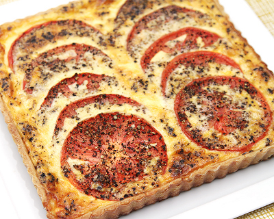 Tomato Tart With Comte And Cracked Black Pepper 400